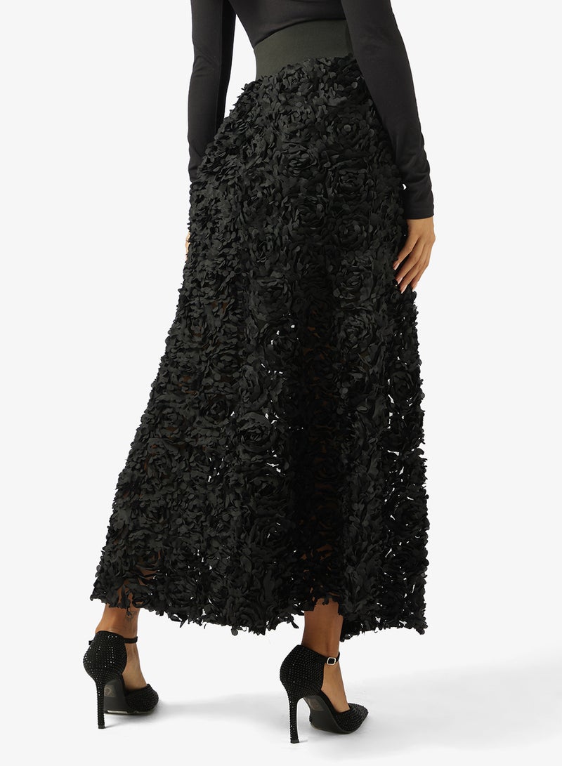 Khizana A-lineSkirt in 3D Floral - Image 3